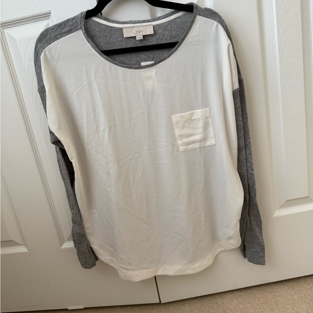 Loft mixed media long-sleeved tee